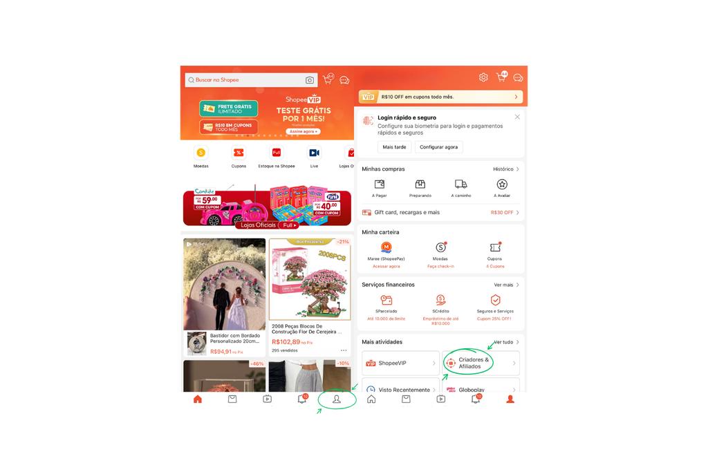 Como se inscrever no programa de criadores e afiliados da Shopee